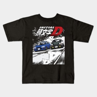 Takumi Fujiwara 86 vs Bunta Fujiwara Sti Drift Car Battle Kids T-Shirt